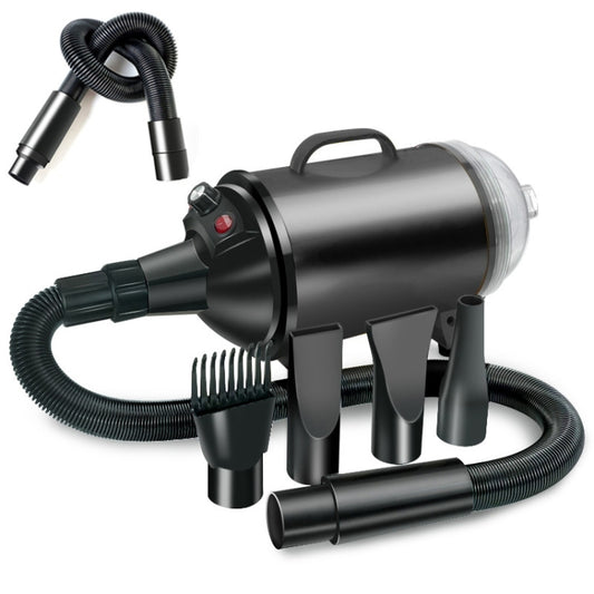 2100W Dog Dryer Stepless Speed Pet Hair Blaster With Vacuum Cleaner 220V EU Plug(Pure Black) - Blower & Drying by PMC Jewellery | Online Shopping South Africa | PMC Jewellery