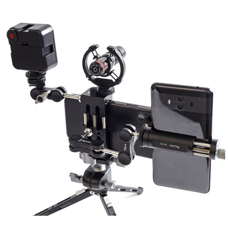 XILETU XJ-8 Aluminum Alloy Camera Head Tripod Mobile Phone Clip(Red) - Other Accessories by XILETU | Online Shopping South Africa | PMC TechLife | Buy Now Pay Later Mobicred