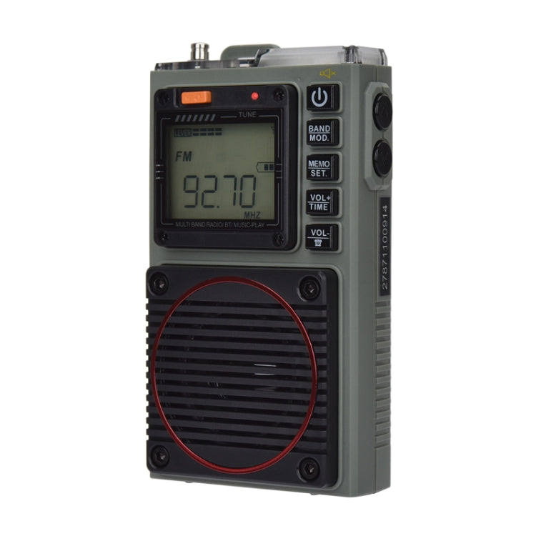 HanRongda HRD-787 High Performance Full Band Portable Bluetooth Card SOS Warning LED Lighting Radio(Green) - Radio Player by HanRongda | Online Shopping South Africa | PMC Jewellery | Buy Now Pay Later Mobicred