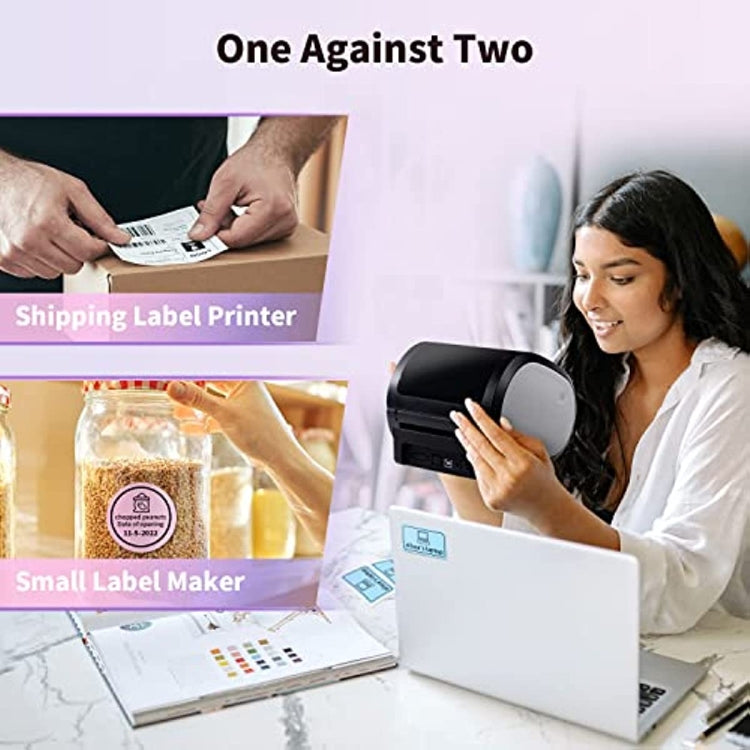 Phomemo D520-BT Bluetooth Thermal Shipping Label Printer Wireless Desktop Printer For Barcode Address Labels, Size: US(Pink White) - free shipping - PMC TechLife - Order now!