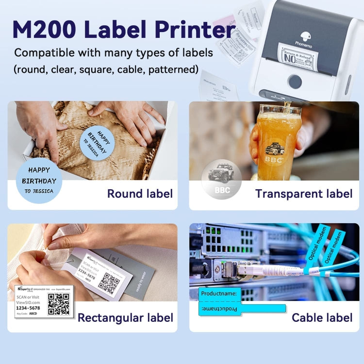 Phomemo M200 QR Code Tag Handheld Portable Bluetooth Thermal Label Printer(Pink) - free shipping - PMC Jewellery - Order now!