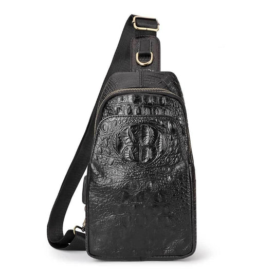 HUMERPAUL Men Shoulder Bag Leather Crossbody Bag(Black) - Single-shoulder Bags by HUMERPAUL | Online Shopping South Africa | PMC Jewellery