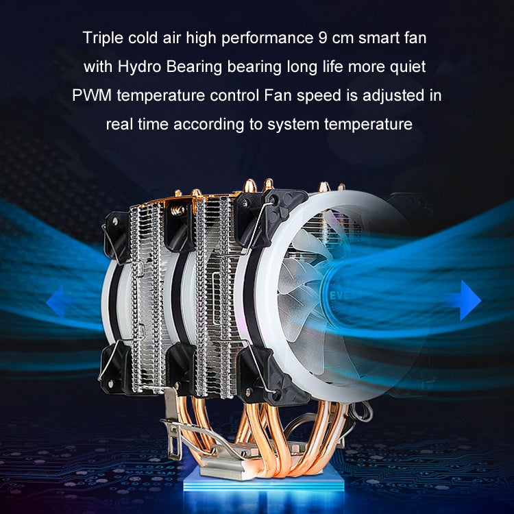 EVESKY 600 Desktop Computer 4 Copper Tube Mute CPU Cooling Fan, Color: Single Fan Without Light - free shipping - PMC Jewellery - Order now!