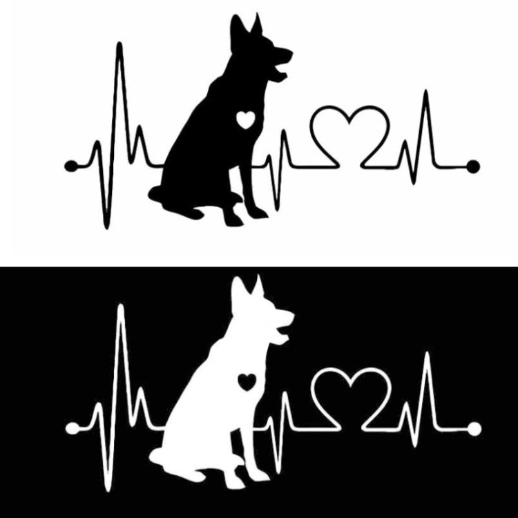 10pcs German Shepherd Cartoon Animal Car Sticker(White) - Decorative Sticker by PMC TechLife | Online Shopping South Africa | PMC TechLife | Buy Now Pay Later Mobicred