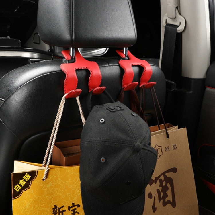 Car Double Hook Stainless Steel Rear Headrest Mobile Phone Holder(Red) - Auto Fastener & Clips by PMC Jewellery | Online Shopping South Africa | PMC Jewellery | Buy Now Pay Later Mobicred