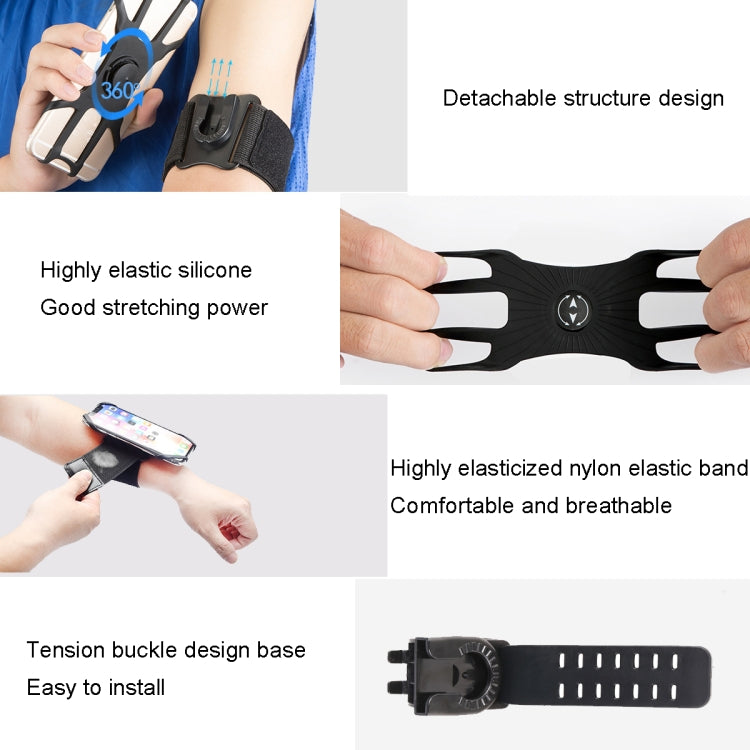 3 In 1 Disassembered Rotating Arm Belt Bag Sports Phone Bag Bracket For 4.5-7 inch Phones(Black) - Other by PMC TechLife | Online Shopping South Africa | PMC TechLife | Buy Now Pay Later Mobicred