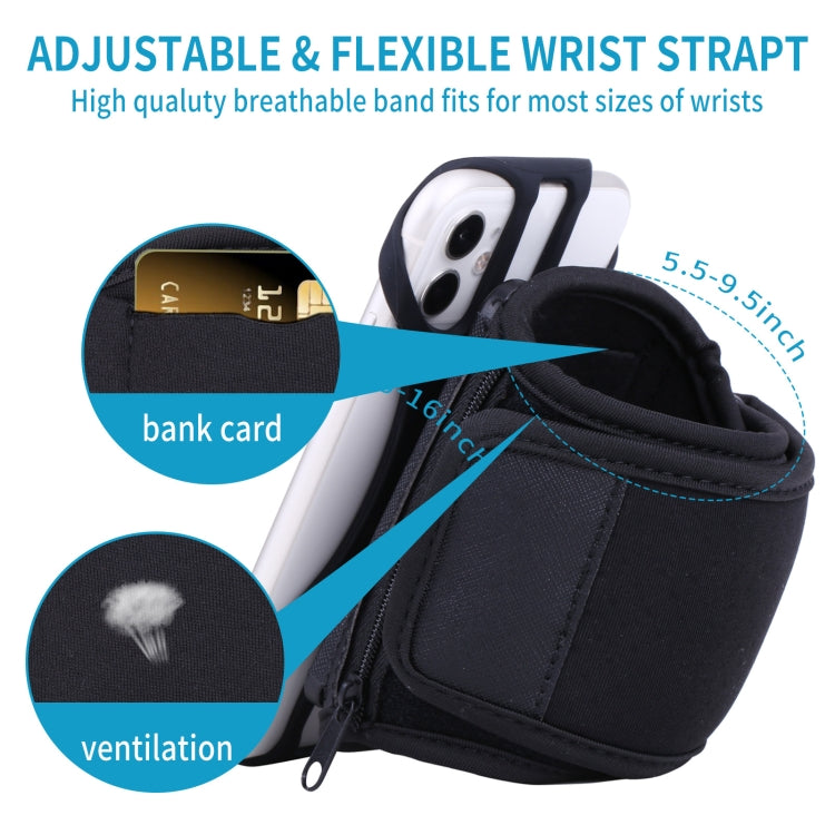 For 4.5-7 inch Phone Zipper Pocket Removable Rotating Arm Belt Bag Running Riding Phone Case(4 Claw Black) - Other by PMC TechLife | Online Shopping South Africa | PMC TechLife | Buy Now Pay Later Mobicred