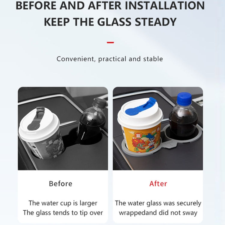 For Tesla Model3/Y Central Control Storage Silicone Cup Stopper(Grey) - Car Drink Holders by PMC TechLife | Online Shopping South Africa | PMC TechLife | Buy Now Pay Later Mobicred