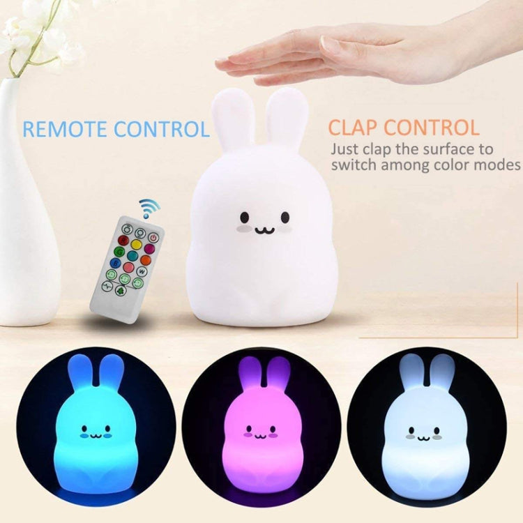 Rabbit Silicone Pat Night Light Children Gift Color Changing Lamp, Specification: Charging - Night Lights by PMC Jewellery | Online Shopping South Africa | PMC Jewellery | Buy Now Pay Later Mobicred