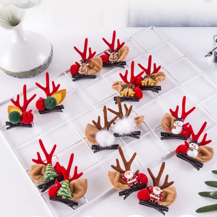 1pair Christmas Hair Accessories Cute Hairpins For Children, Color: Coffee Antler Mink Fur - Wearable Decoration by PMC Jewellery | Online Shopping South Africa | PMC Jewellery