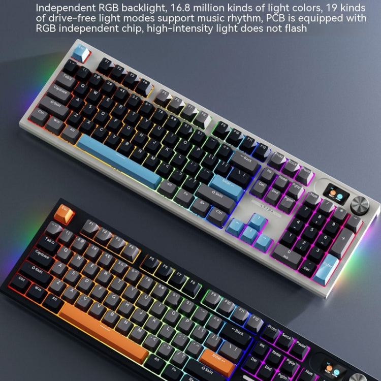 LANGTU LT104 Mechanical Keyboard Backlight Display Flexible DIY Keyboard, Style: Wired Single Mode Gold Axis (Gray Deep) - Wired Keyboard by LANGTU | Online Shopping South Africa | PMC Jewellery | Buy Now Pay Later Mobicred