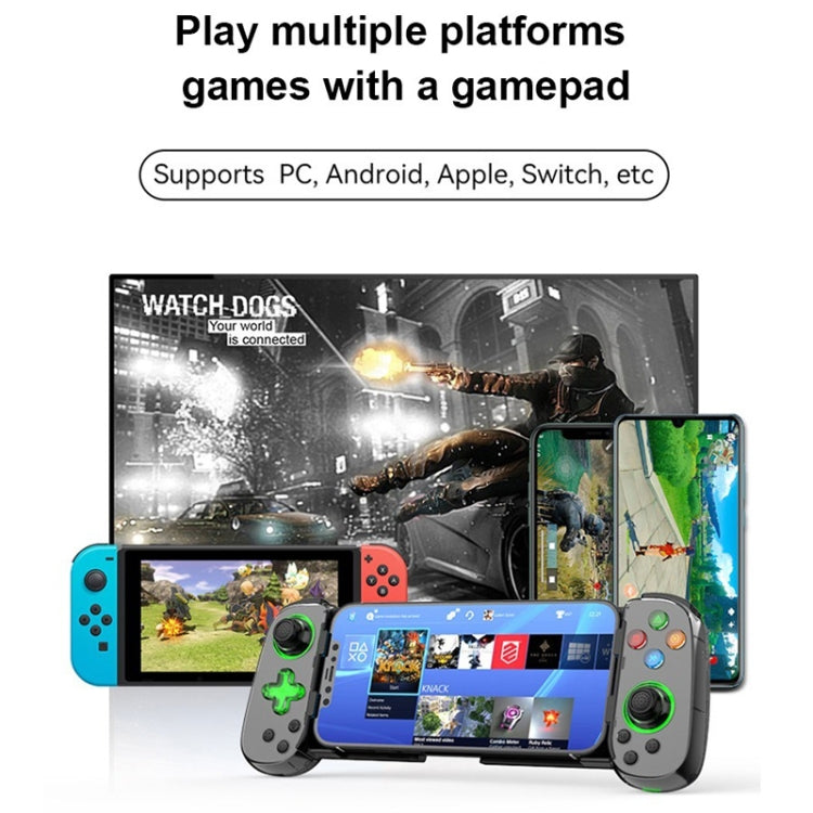 D7 BT5.0 Retractable Gamepad With Light For PC / Android / IPhone /Win7 10 11/Mac OS/Switch(White) - Gamepads by PMC TechLife | Online Shopping South Africa | PMC TechLife