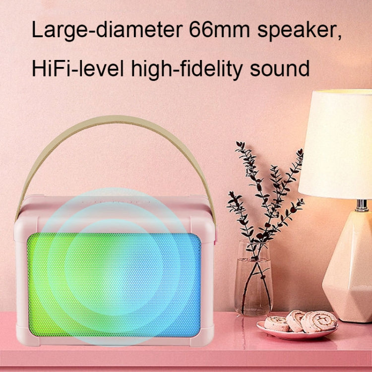 Portable RGB Lighting Effect Bluetooth Speaker Home Mini Karaoke Audio, Style: Speaker(Pink) - Microphone by PMC Jewellery | Online Shopping South Africa | PMC Jewellery | Buy Now Pay Later Mobicred