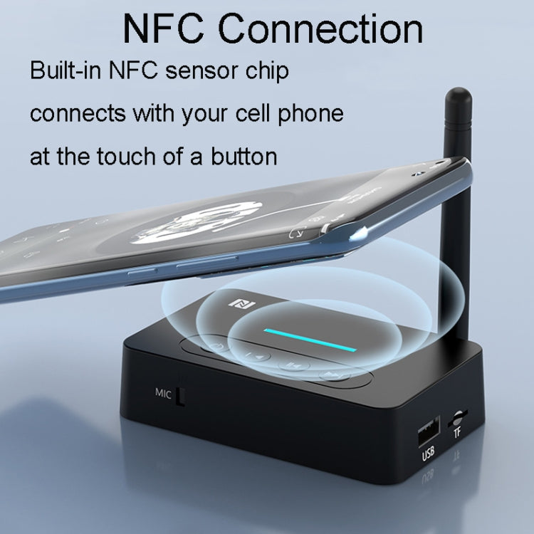 Bluetooth Audio Adapter  NFC Bluetooth Receiver Transmitter 2 In 1 With Remote Control - Audio Receiver Transmitter by PMC Jewellery | Online Shopping South Africa | PMC Jewellery