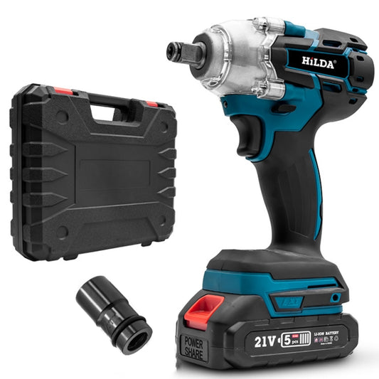 HILDA Motorized Wrenches Lithium Repair Parts With 22mm Socket, US Plug, Model: Blue With 1 Battery+1 Charger(1500mAh) - Screws by HILDA | Online Shopping South Africa | PMC Jewellery | Buy Now Pay Later Mobicred