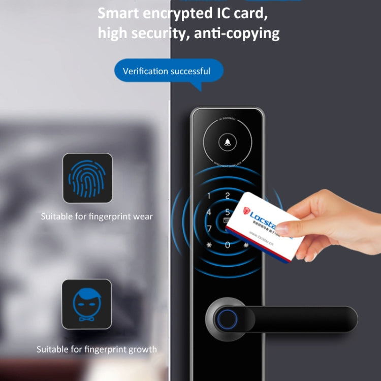 A60 Smart Fingerprint Password Door Lock With Doorbell, Spec: Basic Version Gray - Door Lock by PMc TechLife | Online Shopping South Africa | PMc TechLife | Buy Now Pay Later Mobicred