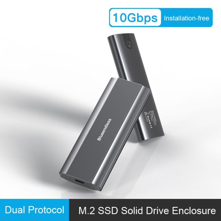 Blueendless 2809 General Dual Protocol Wiring C-A M.2 Mobile Hard Disk Case SSD External Solid Hard Drive Enclosure Box - HDD Enclosure by Blueendless | Online Shopping South Africa | PMC Jewellery | Buy Now Pay Later Mobicred