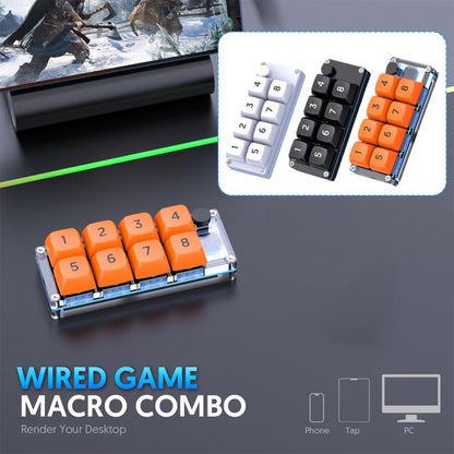 MKESPN Shortcut Macro Defined Wired Samll Keypad Single Handed Gaming Keyboard(Transparent) - Mini Keyboard by MKESPN | Online Shopping South Africa | PMC Jewellery | Buy Now Pay Later Mobicred