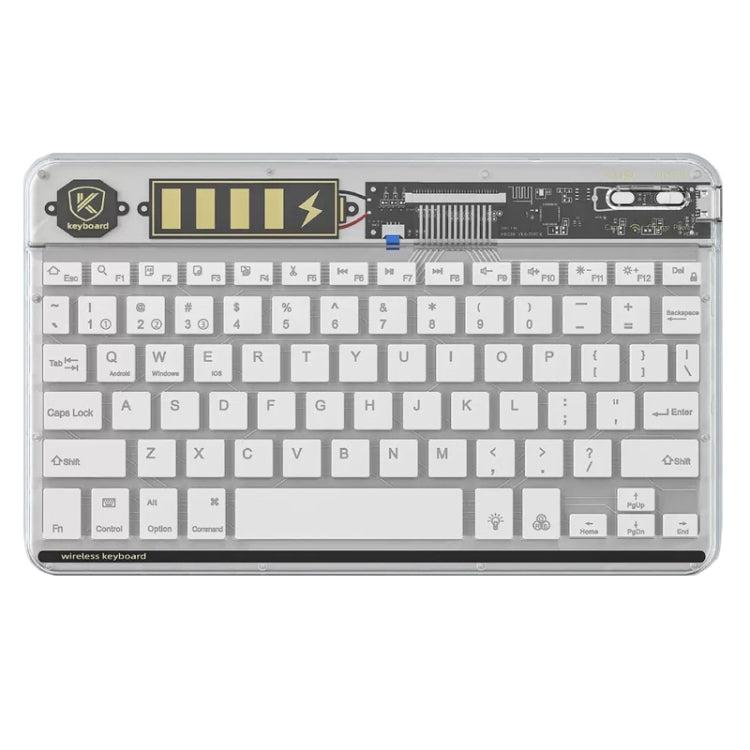 Transparent Lighting Bluetooth Keyboard 10 Inch Wireless Silent Keypad(White) - Universal Keyboard by PMC TechLife | Online Shopping South Africa | PMC TechLife