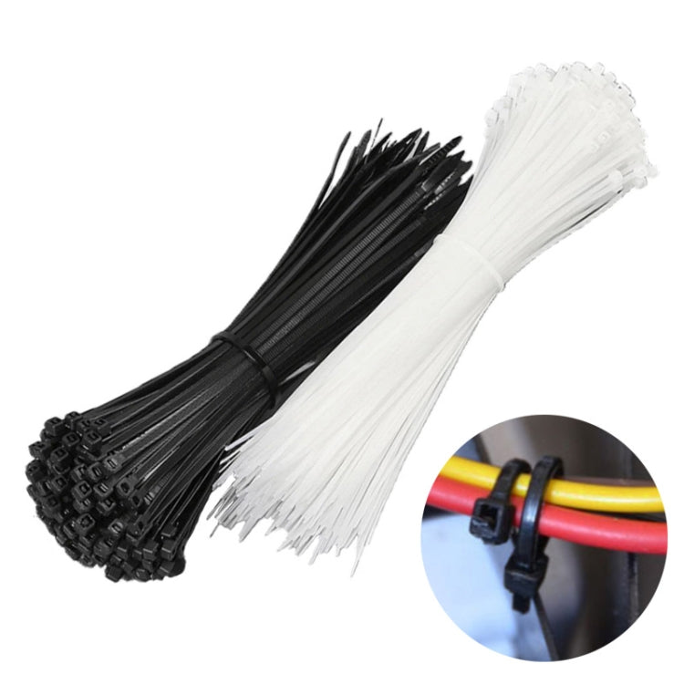 100pcs /Pack 8x350mm National Standard 7.6mm Wide Self-Locking Nylon Cable Ties Plastic Bundle Cable Ties(Black) - Cable Organizer by PMC Jewellery | Online Shopping South Africa | PMC Jewellery | Buy Now Pay Later Mobicred