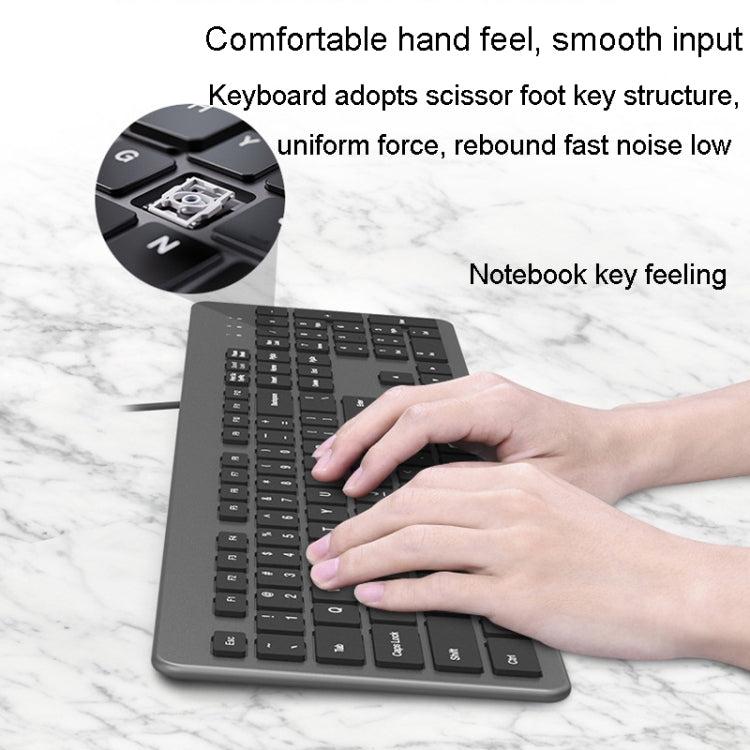 B035 2.4G Wireless Keyboard Scissor Foot Construction Silent Office Laptop External Keyboard, Color: Double-mold Bluetooth Gray - Wireless Keyboard by PMC Jewellery | Online Shopping South Africa | PMC Jewellery | Buy Now Pay Later Mobicred