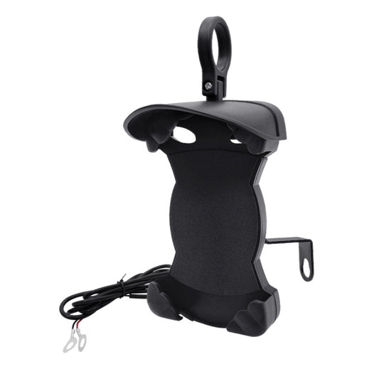 Motorcycle Sunshade Rainproof Mobile Phone Holder, Shape: Charging Mirror Holder 5V-2A - Holder by PMC Jewellery | Online Shopping South Africa | PMC Jewellery | Buy Now Pay Later Mobicred