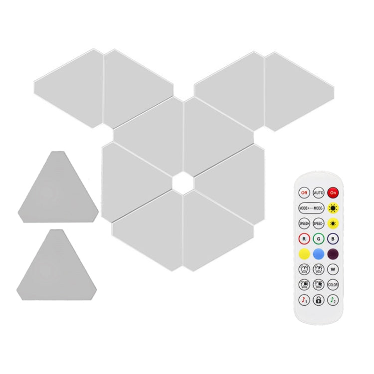 12pcs /Set Triangle Splicing Intelligent Sound Control Quantum Light Atmosphere Lighting With Remote Control, US Plug(Bluetooth Model) - Novelty Lighting by PMC TechLife | Online Shopping South Africa | PMC TechLife | Buy Now Pay Later Mobicred
