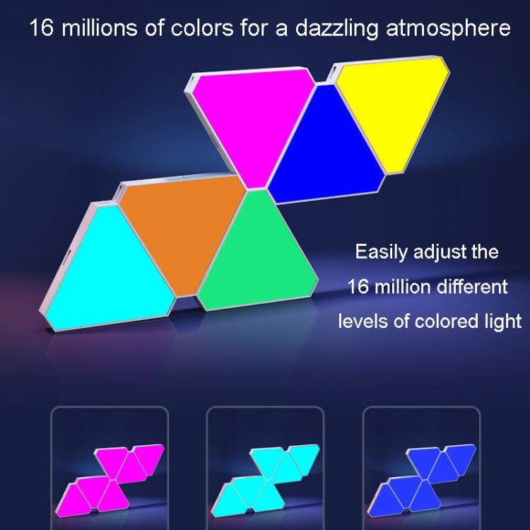 10pcs /Set Triangle Splicing Intelligent Sound Control Quantum Light Atmosphere Lighting With Remote Control, US Plug(WiFi Model) - Novelty Lighting by PMC TechLife | Online Shopping South Africa | PMC TechLife | Buy Now Pay Later Mobicred