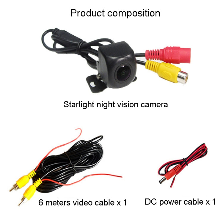 Universal Reversing Camera HD Wide Angle 12V Waterproof Starlight Night Vision Car Camera(Black) - Rear View Cameras by PMC Jewellery | Online Shopping South Africa | PMC Jewellery | Buy Now Pay Later Mobicred