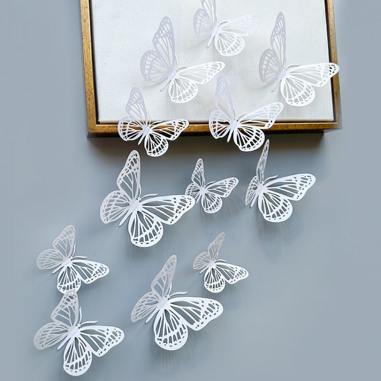 12pcs /Set 3D Simulation Skeleton Butterfly Stickers Home Background Wall Decoration Art Wall Stickers, Type: B Type White - Ornaments by PMC Jewellery | Online Shopping South Africa | PMC Jewellery