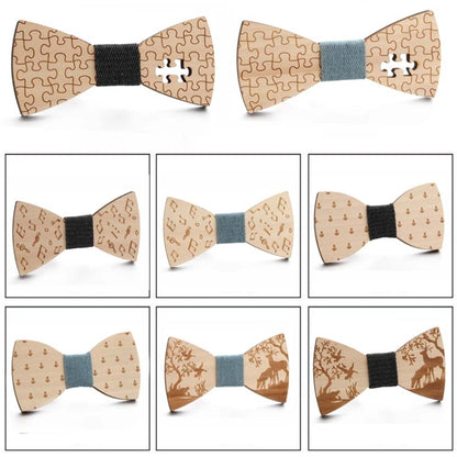 Wooden Bow Tie Men Bow Clothing Decoration, Color: Music Blue - Tie clip by PMC Jewellery | Online Shopping South Africa | PMC Jewellery