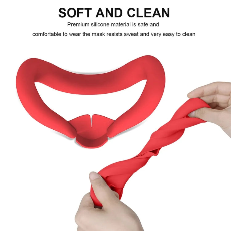 For Meta Quest 3 Silicone Face Cover Eye Mask with Nose Pad(Black) - VR Accessories by PMC TechLife | Online Shopping South Africa | PMC TechLife