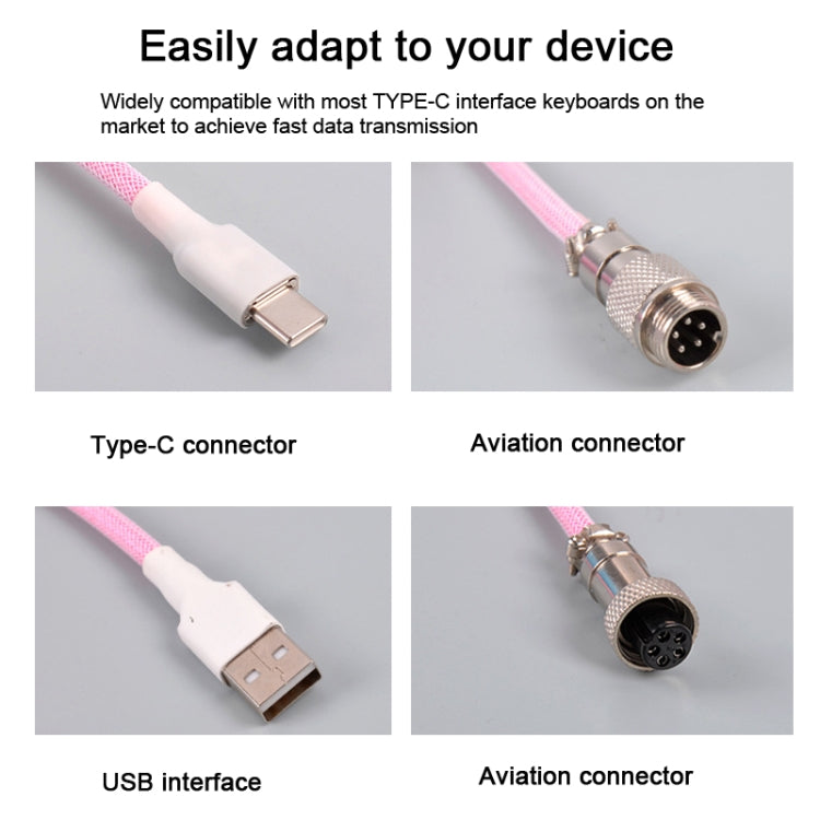 USB-C/Type-C  Mechanical Keyboard Wire Computer Aviation Connector,Cable Length: 3m(Black) - Other by PMC TechLife | Online Shopping South Africa | PMC TechLife | Buy Now Pay Later Mobicred
