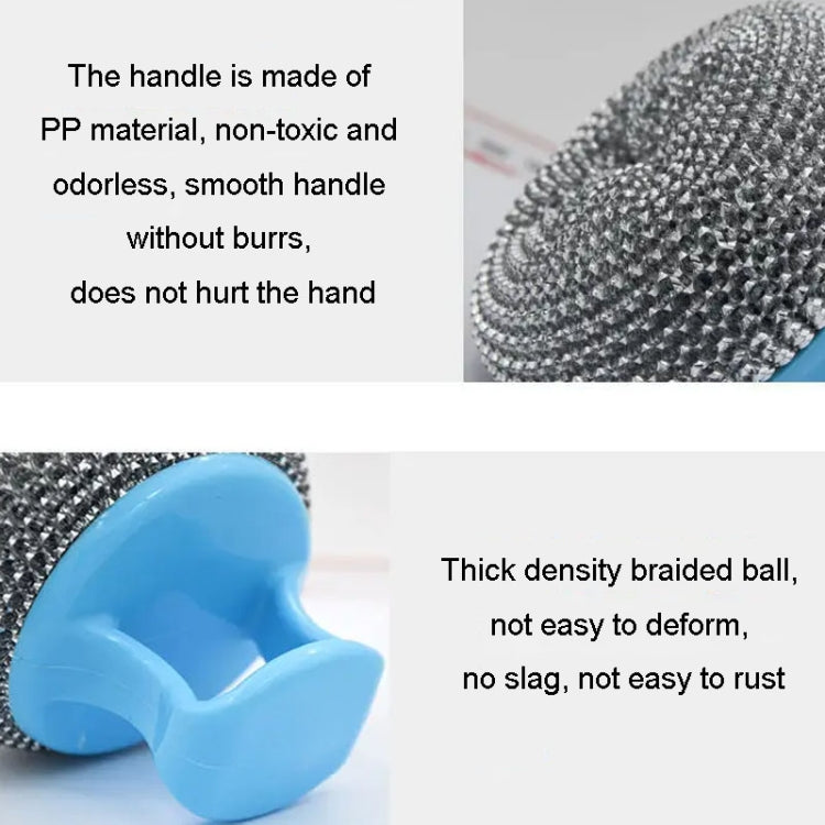 Removable Cleaning Wire Ball Kitchen Pot And Dish Brush(Random Handle+Ball) - Cleaning Tools by PMC TechLife | Online Shopping South Africa | PMC TechLife
