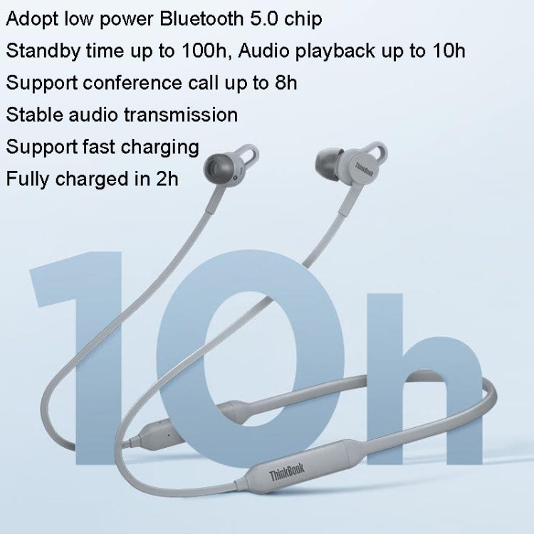 Lenovo ThinkBook UC100 Neckband Dual Wireless Bluetooth Earphone Cell Phone Computer Simultaneous Connection - Neck-mounted Earphone by Lenovo | Online Shopping South Africa | PMC Jewellery | Buy Now Pay Later Mobicred