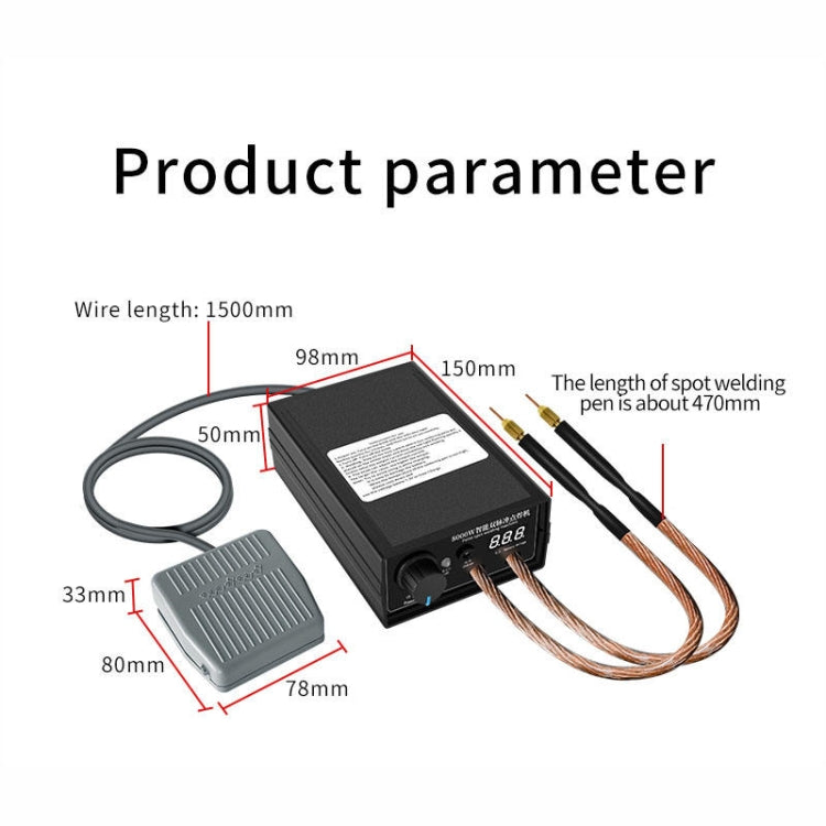 8000W High Power 18650 Battery Handheld Spot Welding Machine, Style: Footswitch Version EU Plug - Others by PMC Jewellery | Online Shopping South Africa | PMC Jewellery