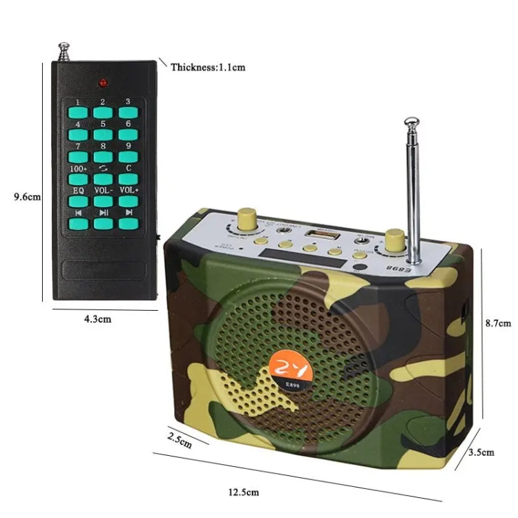 25W  Bluetooth Voice Amplifier Bird Hunting Speaker Supports USB/TF/FM 1000m Remote Control UK Plug(Camouflage) - Midrange Speaker & Frequency Divider by PMC Jewellery | Online Shopping South Africa | PMC Jewellery | Buy Now Pay Later Mobicred