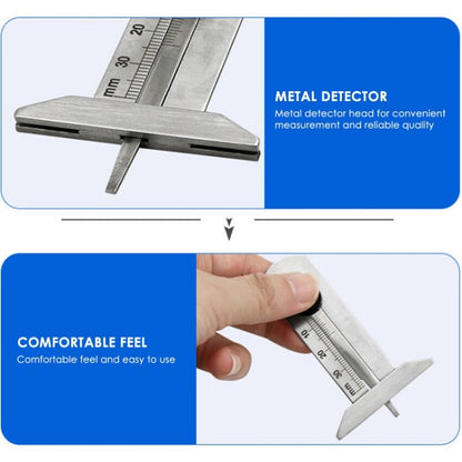 0-60mm Stainless Steel Tire Tread Vernier Depth Gauge - Electronic Test by PMC Jewellery | Online Shopping South Africa | PMC Jewellery