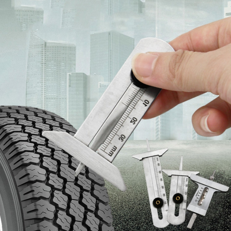 0-50mm Stainless Steel Tire Tread Vernier Depth Gauge - Electronic Test by PMC TechLife | Online Shopping South Africa | PMC TechLife | Buy Now Pay Later Mobicred