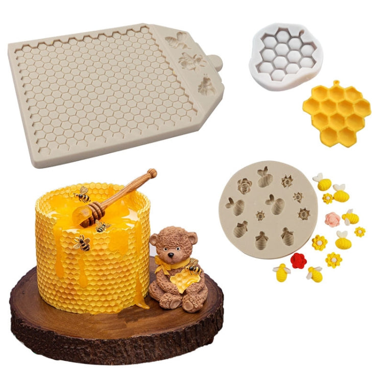 Honeycomb Block Textured Silicone Mold Bee Fondant Chocolate Cake Mold, Speci: Mk-2019 Light Gray - Food Molds by PMC Jewellery | Online Shopping South Africa | PMC Jewellery