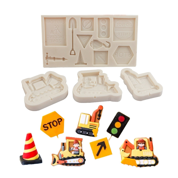 Cartoon Construction Site Tools Engineering Car Cake Decoration Molds, Specification: MK-3058 (Light Gray) - Food Molds by PMC TechLife | Online Shopping South Africa | PMC TechLife