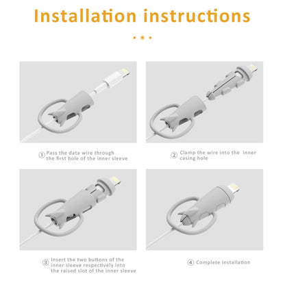 Data Line Protector For IPhone USB Type-C Charger Wire Winder Protection, Spec: Small Head Band +USB Head White - Cable Organizer by PMC Jewellery | Online Shopping South Africa | PMC Jewellery | Buy Now Pay Later Mobicred