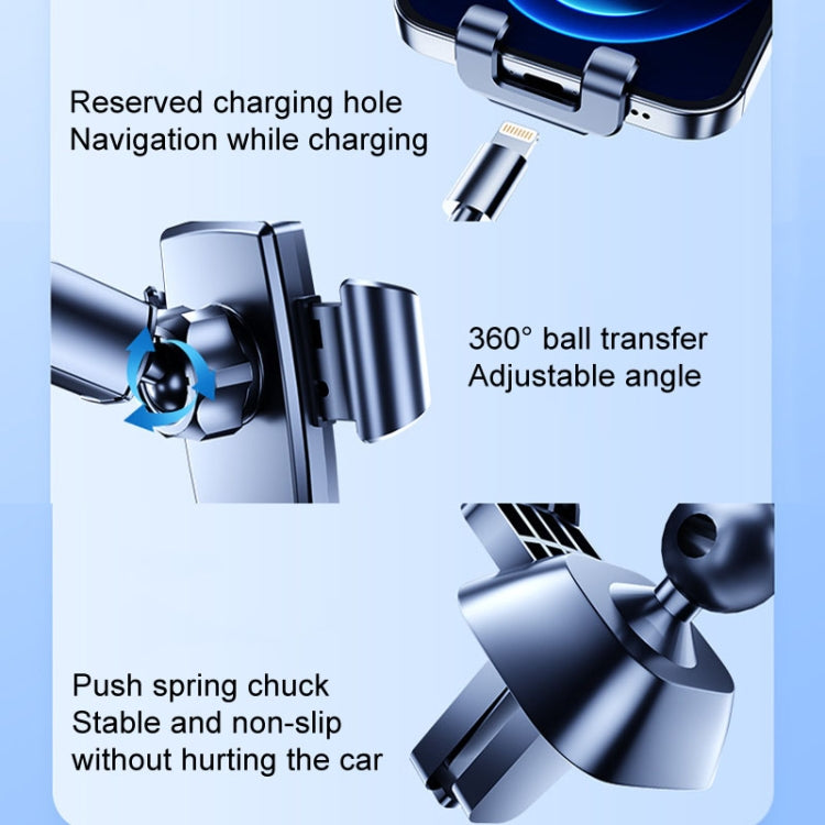 SHUNWEI SD-1132B Car Phone Suction Cup + Air Vent Holder Gravity Sensing Support Bracket(Blue) - Car Holders by SHUNWEI | Online Shopping South Africa | PMC TechLife | Buy Now Pay Later Mobicred