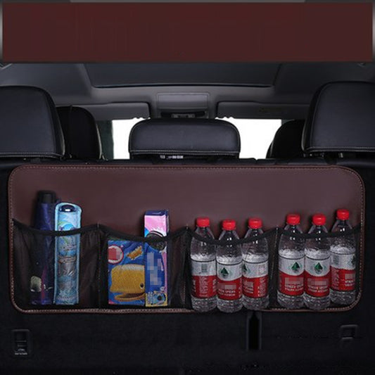 Car Trunk Leather Storage Bag Large Capacity Rear Seat Back Pouch, Style: Simple(Coffee) - Stowing Tidying by PMC Jewellery | Online Shopping South Africa | PMC Jewellery | Buy Now Pay Later Mobicred