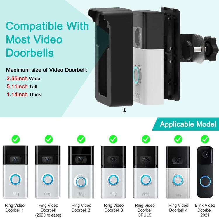 For Blink / Google Ring Doorbell Device Universal Door Overhead Bracket Anti-theft Adjustable - free shipping - PMC TechLife - Order now!