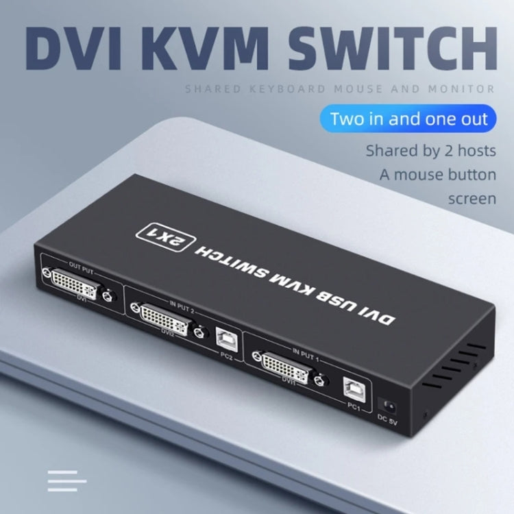 4K DVI USB KVM Switch DVI 2 In 1 Out Adapter Two Computer Shared Switcher Hub(Black) - Switch by PMC Jewellery | Online Shopping South Africa | PMC Jewellery | Buy Now Pay Later Mobicred
