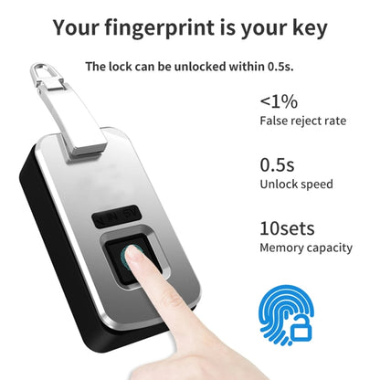 Embedded Luggage Fingerprint Lock USB Charging Super Long Standby Smart Lock(White) - Padlocks by PMC Jewellery | Online Shopping South Africa | PMC Jewellery