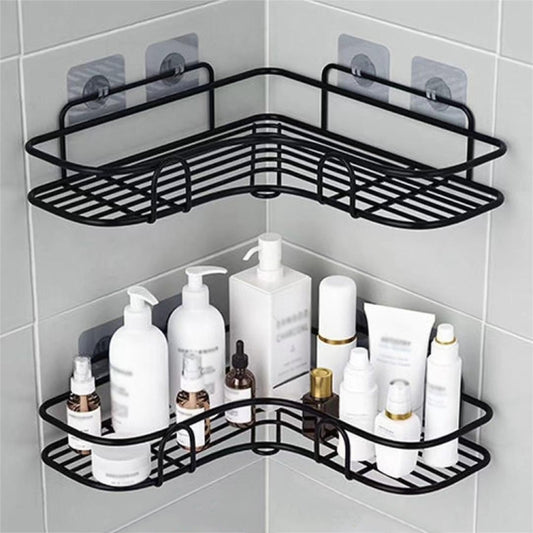 Punch-free Bathroom Triangle Storage Rack Multifunctional Wall Hanging Bracket(Black) - Shelves by PMC Jewellery | Online Shopping South Africa | PMC Jewellery