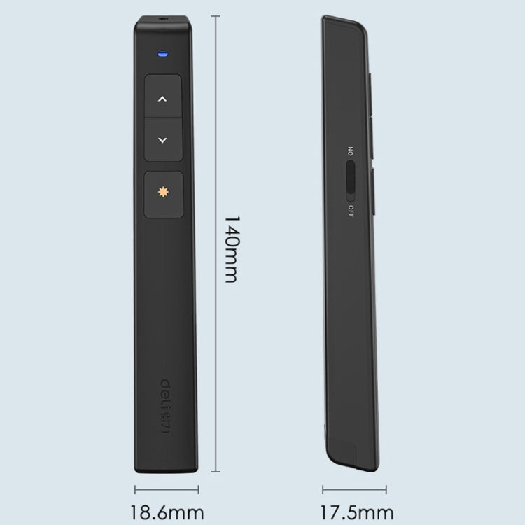 Deli  2.4GHz Page Turner USB Clicker With Red Light For PPT(Black) - free shipping - PMC Jewellery - Order now!