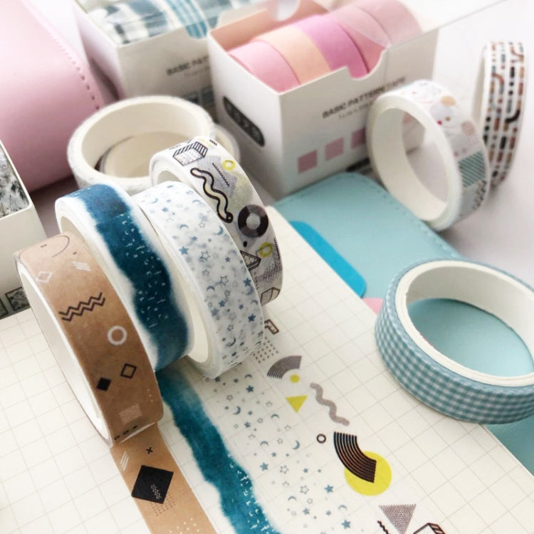 5rolls /Box 3m Washi DIY Decoration Handbook Tape Set, Color: Point and Line - Tape & Solid glue by PMC Jewellery | Online Shopping South Africa | PMC Jewellery